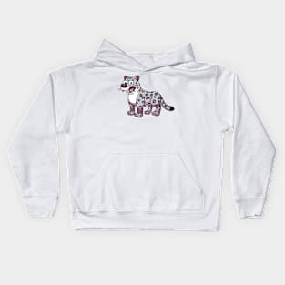 Happy Snow Leopard Kids Hoodie